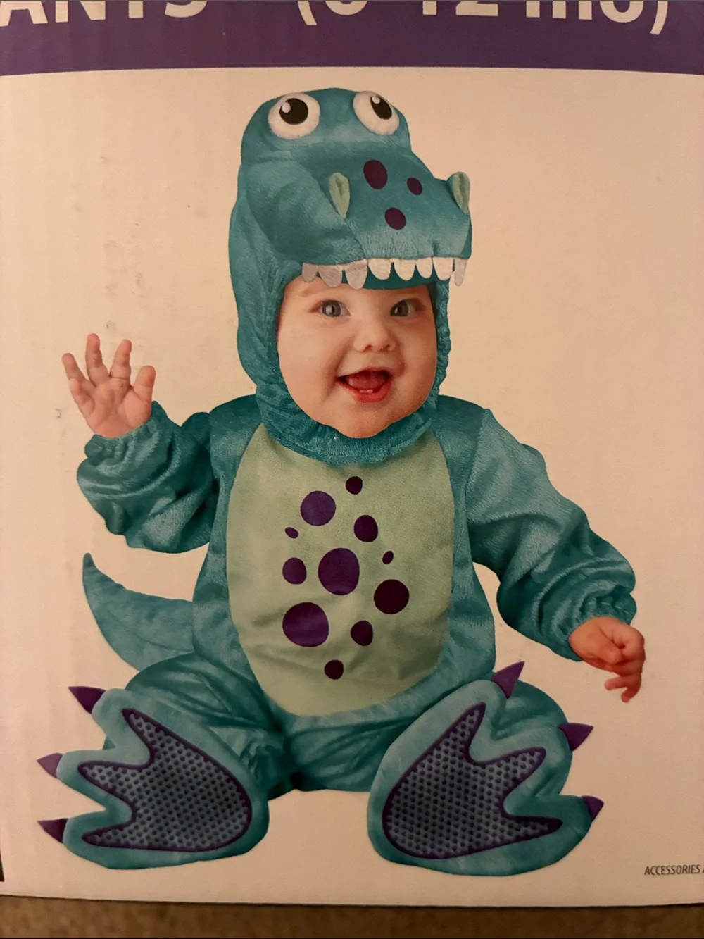 Way To Celebrate Baby T-Rex Halloween Costume - Infant Size 6/12 Months